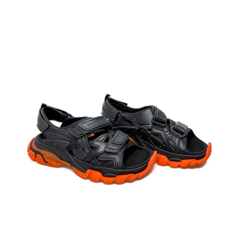 Balenciaga Beach Sandals Men's Black Orange-2
