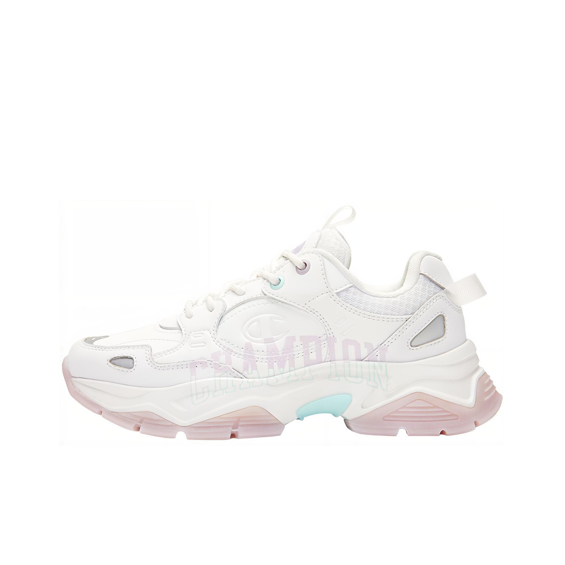 Champion Chunky Sneakers Women s Low Top White Light Purple POIZON