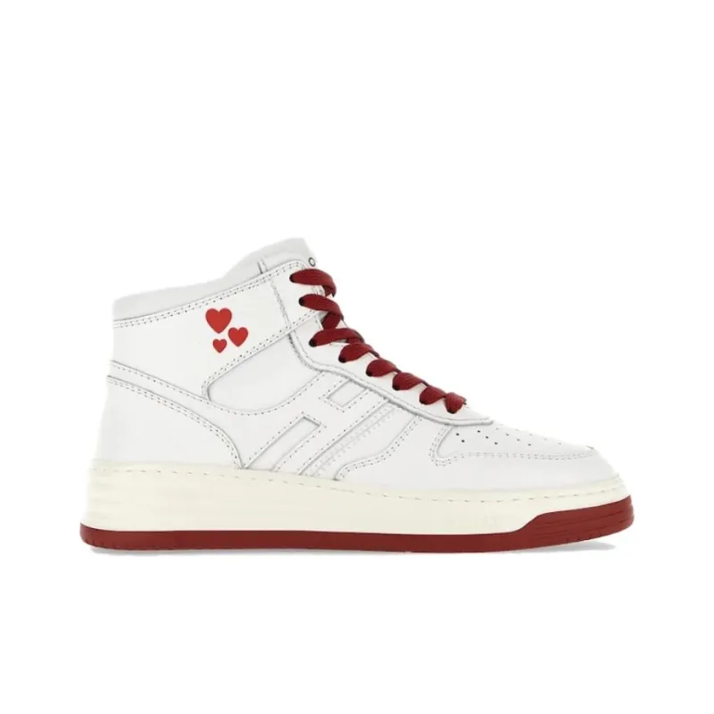 HOGAN H630 Stylish Skateboarding Shoes Women's White Red-1
