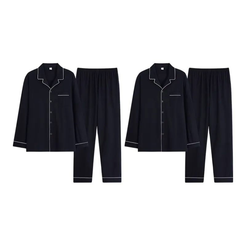 Sha Qian Pajama Set Spring And Fall Season Unisex-0