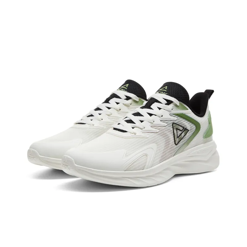 PEAK Slip Resistant, Abrasion Resistant, Breathable Low Top Running Shoes Men's Ecru Green-2