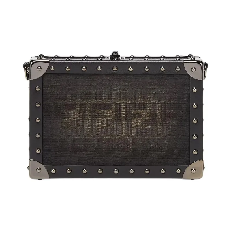 FENDI Fabric Box Bag Phone Case Shoulder Bag Crossbody Bag Men's Brown-2