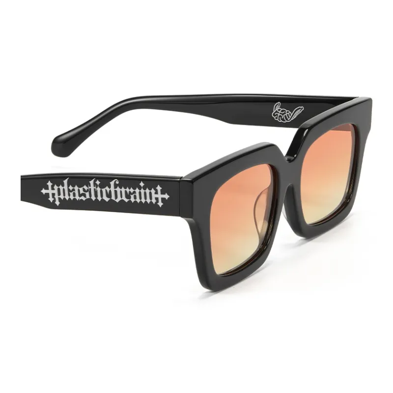 PLASTIC BRAIN Plate Frame Square Sunglasses Unisex-2