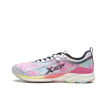 XTEP Race 160 Breathable Moisture Wicking Coverage Quick Dry Low Top Running Shoes Women's White Pink Green