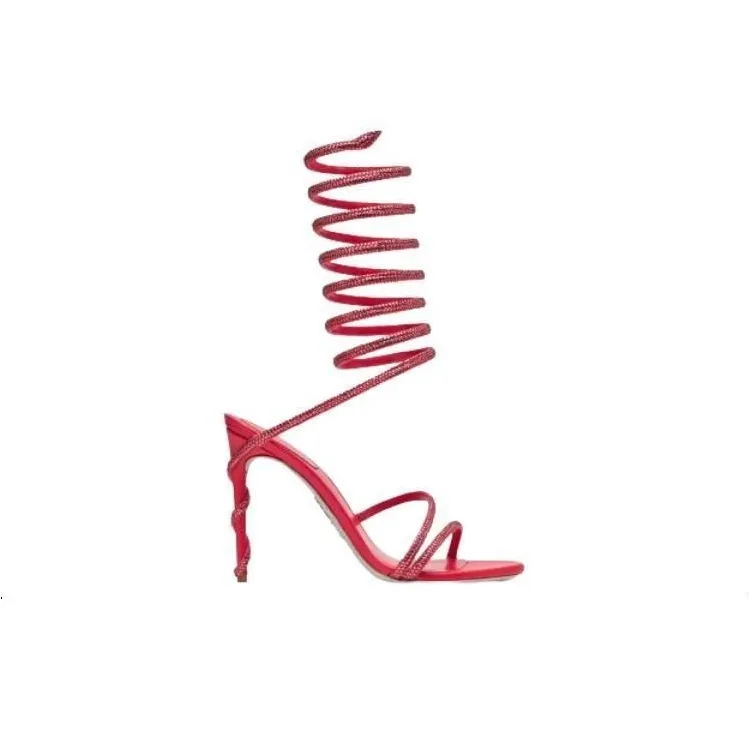 RENE CAOVILLA One Strap Sandals 10.5cm Women's Red-1