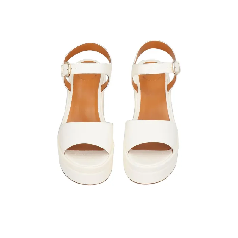 Chloe Odina One-Strap Sandals 6.5cm Women's White-3