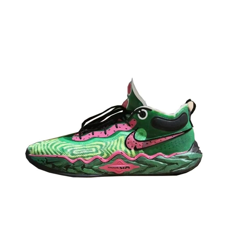Nike Air Zoom G.T. Run Cushioning Anti Slip And Wear Resistant Low Top Basketball Shoes Men's Green/Pink-0