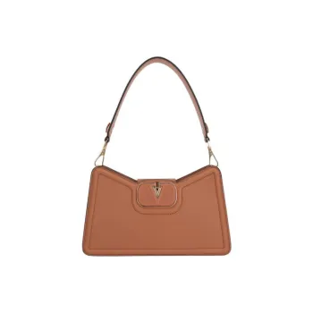 Valentino Vlogo Grained Calfskin Portable Crossbody Bag Shoulder Bag Women's Brown