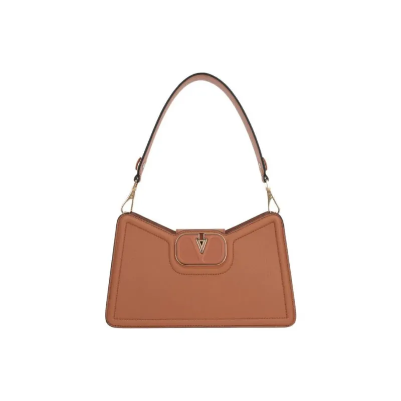 Valentino Vlogo Grained Calfskin Portable Crossbody Bag Shoulder Bag Women's Brown-0
