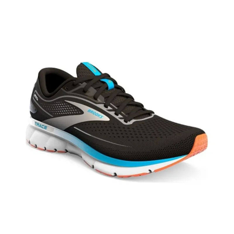 Brooks Trace 2 Slip-Resistant Low-Top Running Shoes Men's Black Blue-2