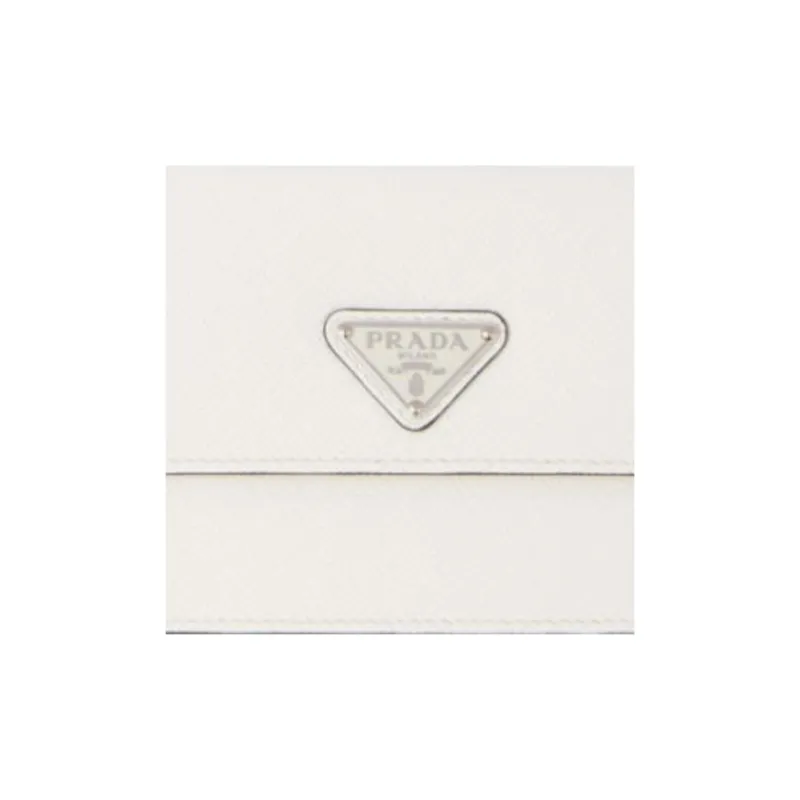 PRADA Saffiano Leather Wallet Men's White-4