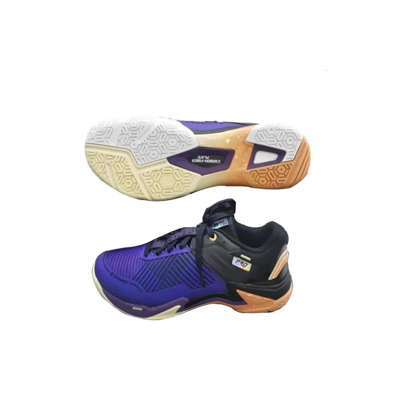LiNing Pro Cushioned Slip Resistant Abrasion Resistant Low Top Badminton Shoes Unisex Purple Black-2