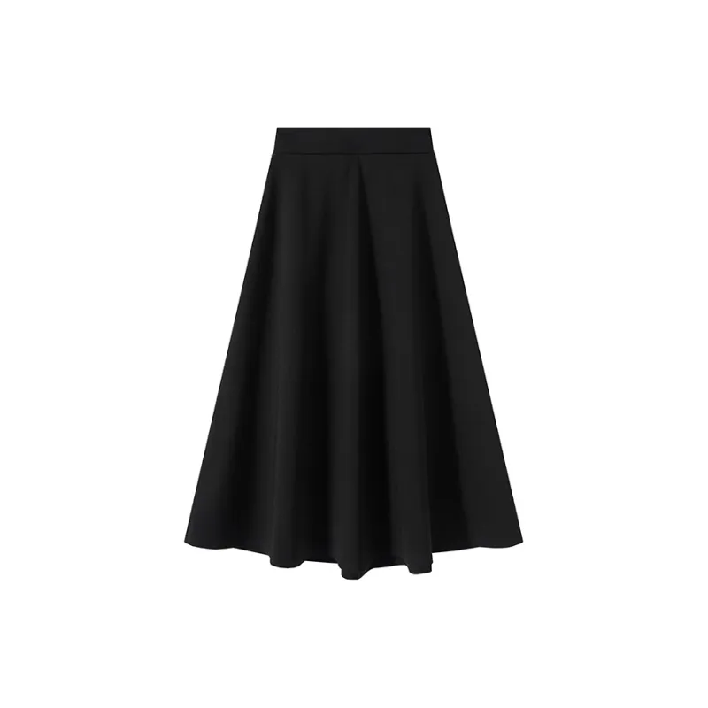 JEANSWEST Casual Long Skirt Women's Jet Black-1