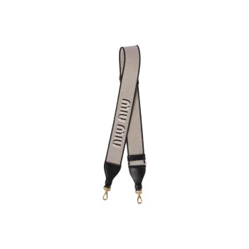 MIU MIU Fabric With Leather Bag Strap Women's Black