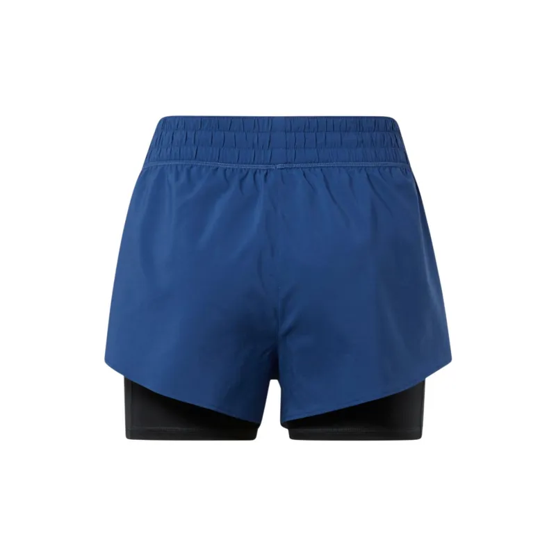 Reebok CYCLED Collection WOR Run 2 In 1 Short Sports Shorts Women's Wax-Dyed Blue-1