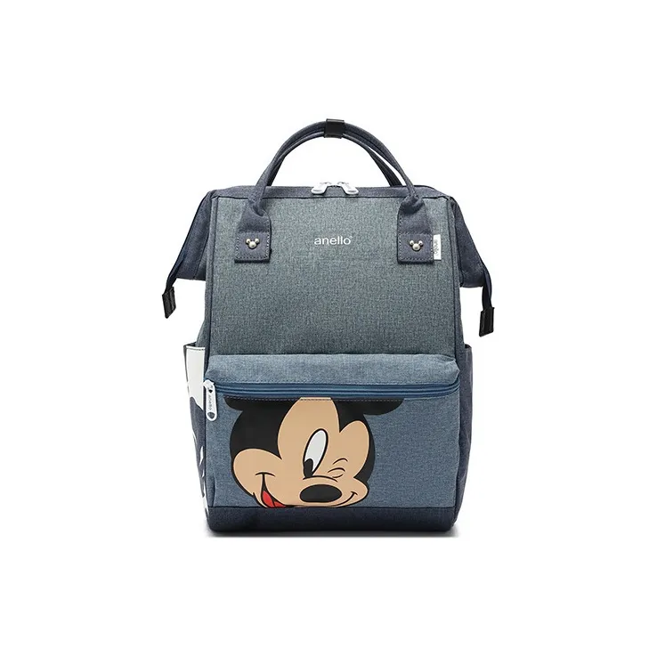 Disney Nylon Backpack Unisex Light Gray Pink Black-8
