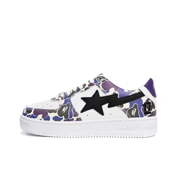 A BATHING APE STA Low Top Skateboard Shoes Women's Purple White
