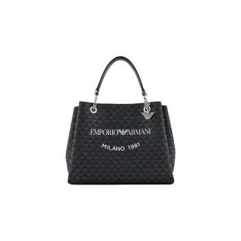 EMPORIO ARMANI Polyester Tote Bag, Shopping Bag, Shoulder Bag, Crossbody Bag, Handbag Women's Black