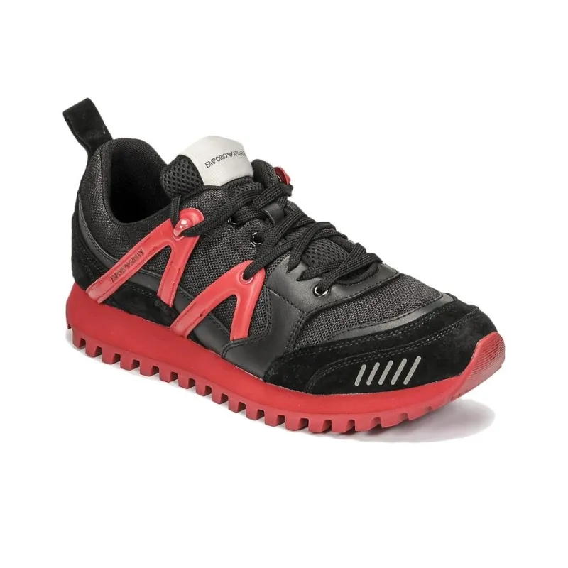 EMPORIO ARMANI Anti Slip Wear Resistant Low Top Casual Shoes Men's Black Pink-1