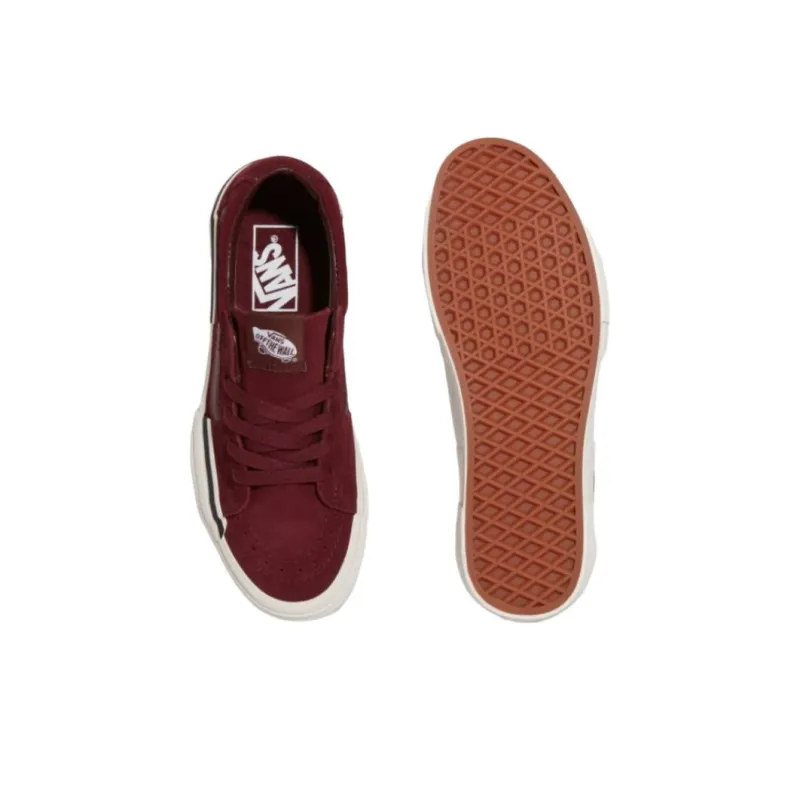 Vans Anti Slip Wear Resistant Low Top Skateboard Shoes Unisex Burgundy-3