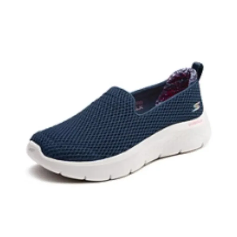 Skechers Cushioning, Wear Resistant Low Top Casual Shoes Women's Marine Blue Pink-2