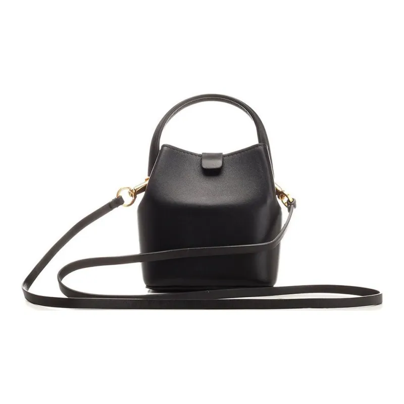 Valentino Lambskin Bucket Bag, Shoulder Bag, Crossbody Bag, Handbag Regular Women's Black-2