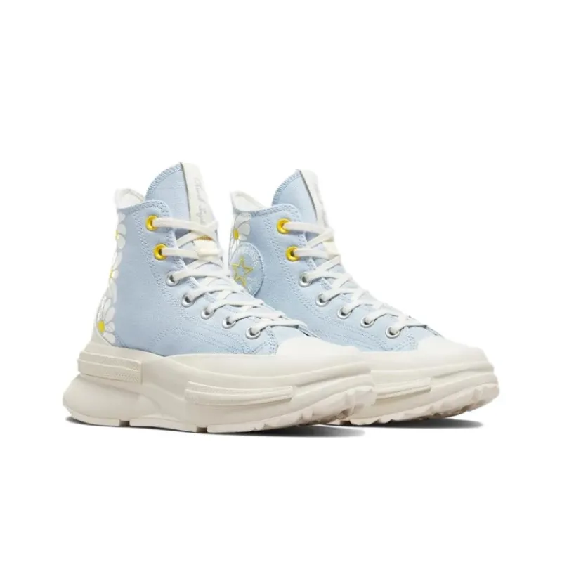 Converse Run Star Legacy Wear Resistant Coverage High Top Canvas Shoes Unisex Blue Yellow-2