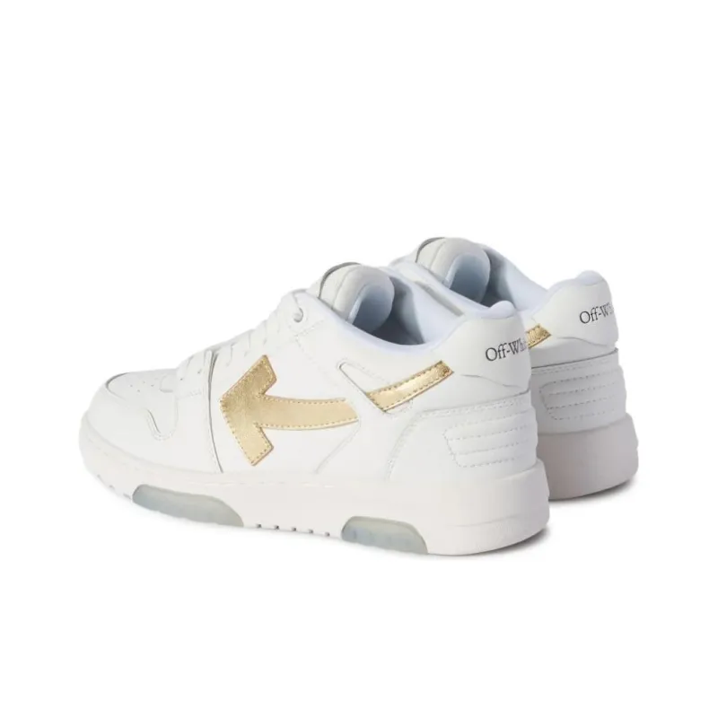 OFF WHITE Out Of Office Cushioning, Slip Resistant, And Abrasion Resistant Low Top Casual Shoes Women's White Gold-3