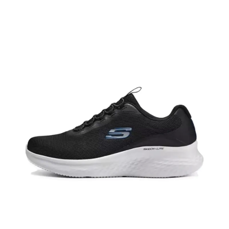 Skechers Cushioning, Wear Resistant Low Top Casual Running Shoes Men's Black Blue-0