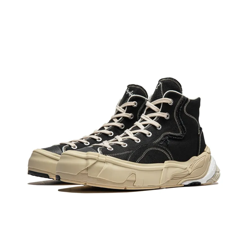 LiNing Wuji MID Cushioning Wear Resistant Balance High Top Skateboard Shoes Men's Black-2