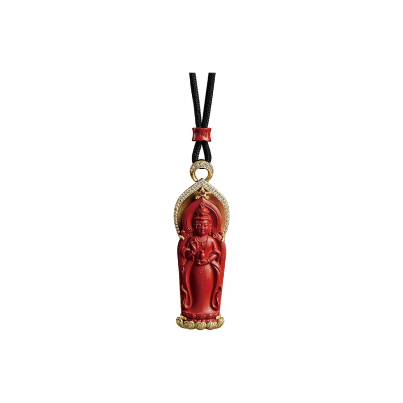 Moonstone Edge Reconstructed Cinnabar Pendants Unisex-0