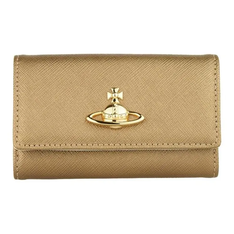 Vivienne Westwood Leather Key Pouch Unisex Gold-0