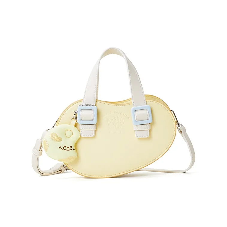 Sound For Life Synthetic Leather Shoulder Bag Crossbody Bag Handbag Small Size Women's Yellow/White-1