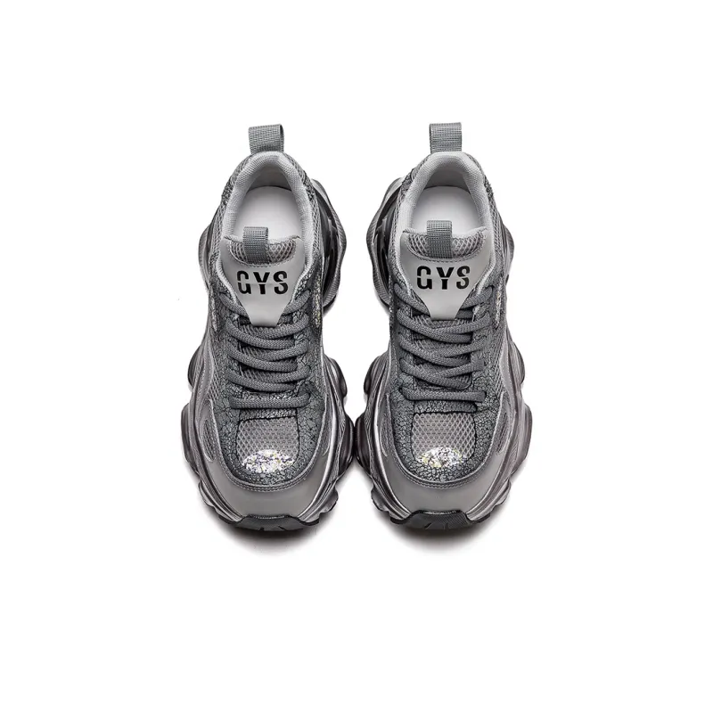 CHOVO Slip-Resistant Breathable Lightweight Chunky Sneakers 6cm Women's-3