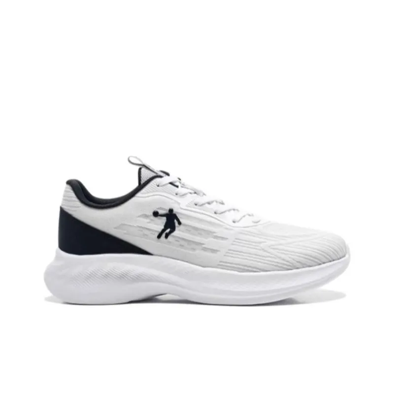 QIAODAN Cushioning Wear Resistant Low Top Running Shoes Men's Light Gray-1