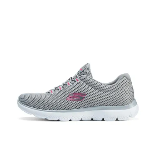 Skechers Cushioning Wear Resistant Low Top Running Shoes Women's Gray