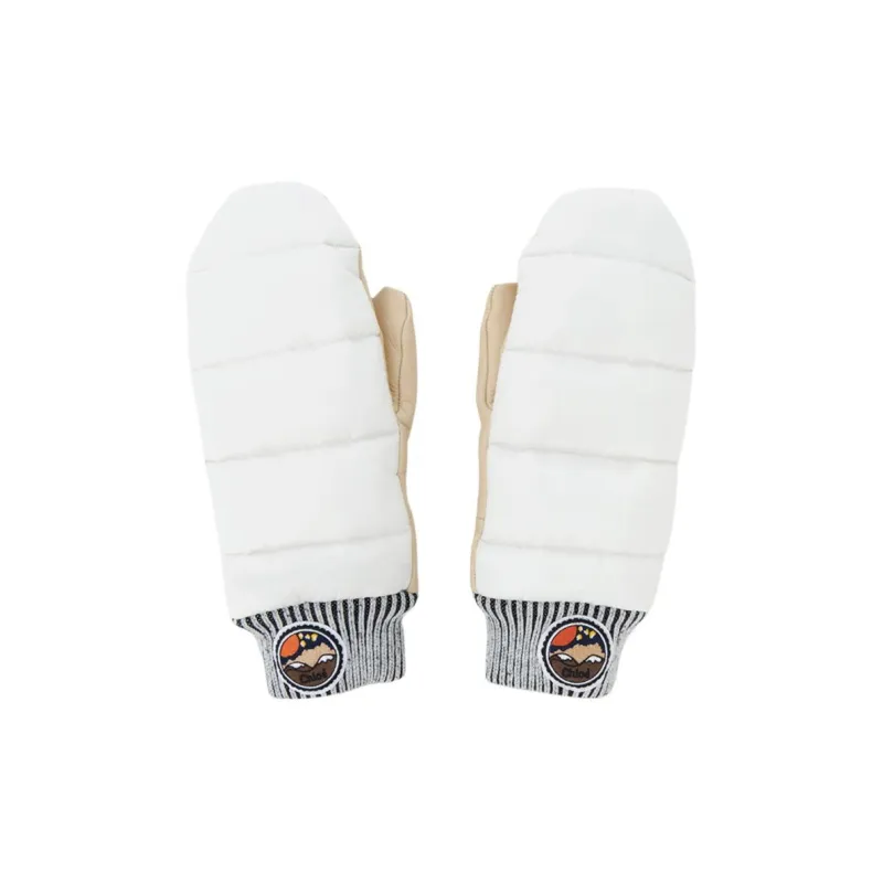 Chloé Logo Patch Padded Mittons-0