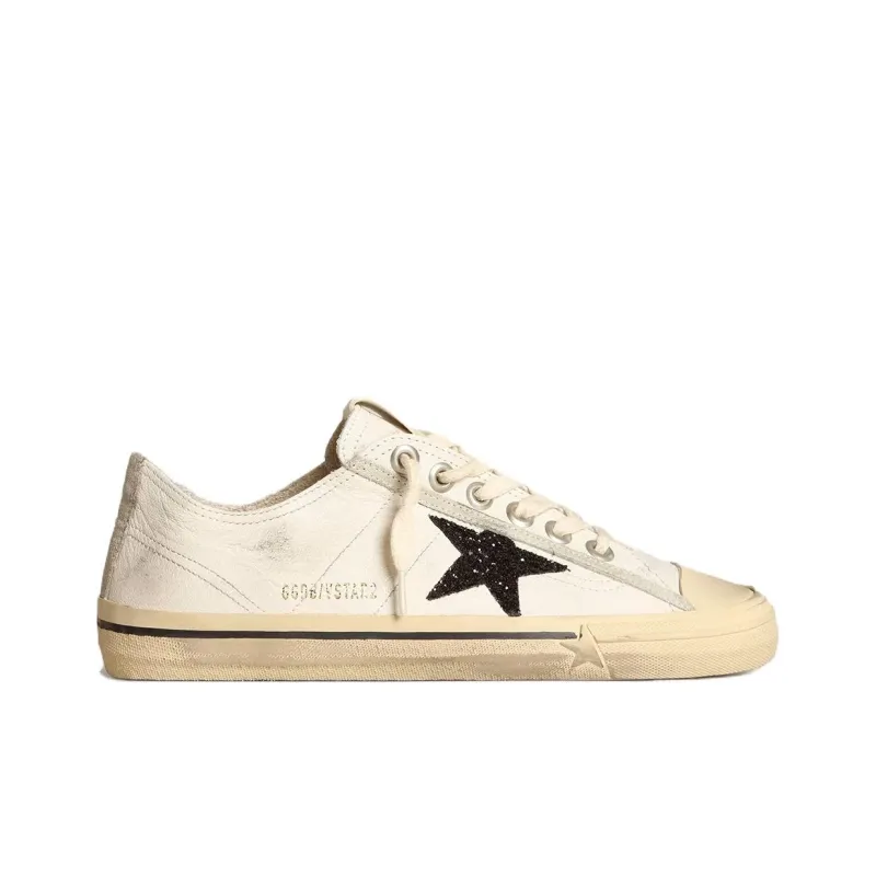 Golden Goose V Star Stylish Skateboarding Shoes Women's White Vintage Version-1