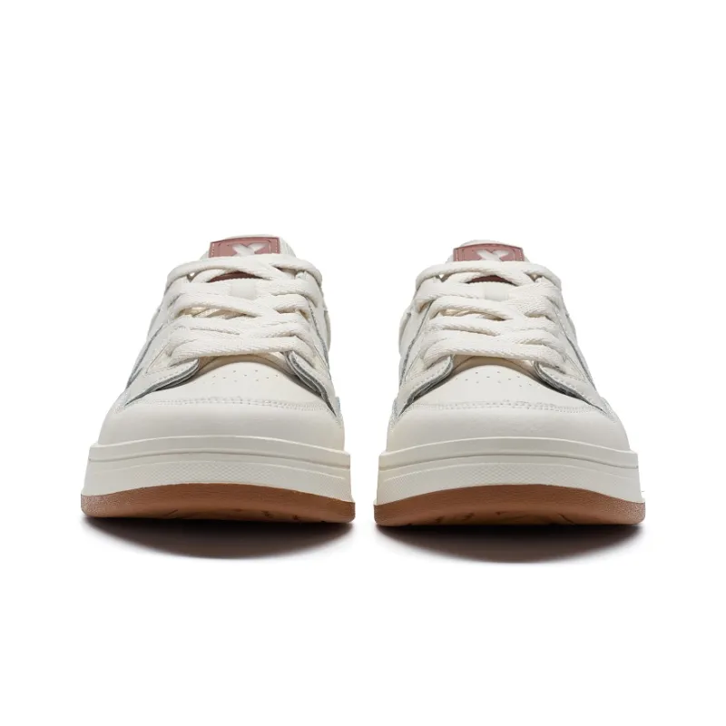 XTEP MAXX1.0 Skateboard Shoes Men Low Top White Sand Gray/Vintage Red-5