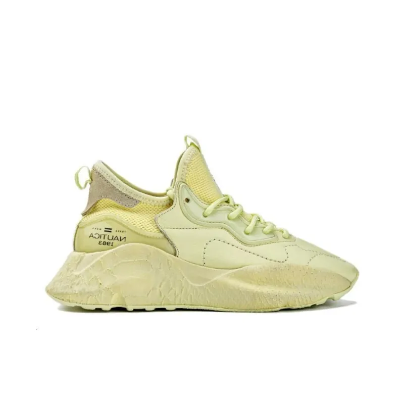 NAUTICA Cushioning Lightweight Height Increasing Mid-Top Chunky Sneakers Women's Yellow-1