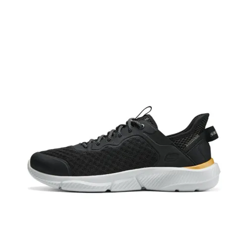 Skechers Cushioning Moisture Wicking Low Top Casual Running Shoes Men's Black