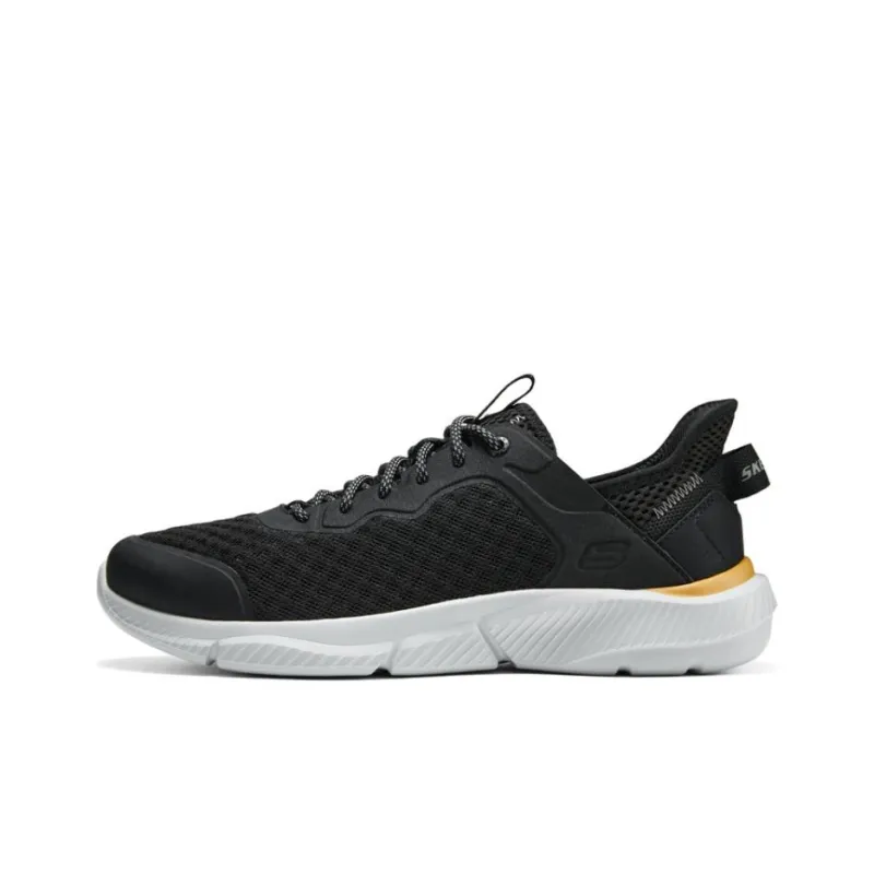 Skechers Cushioning Moisture Wicking Low Top Casual Running Shoes Men's Black-0