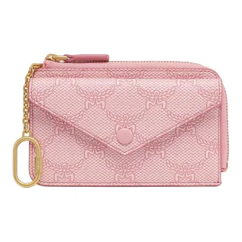 MCM Leather Wallets Card Holders Mini Women's Cherry Blossom Pink
