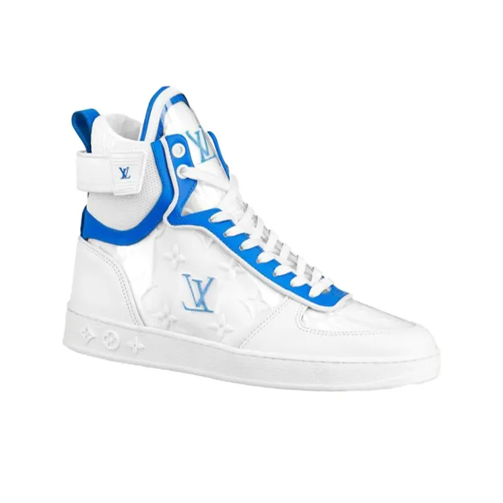 LOUIS VUITTON Boombox Ankle Sneakers 'White Blue' Women's-1