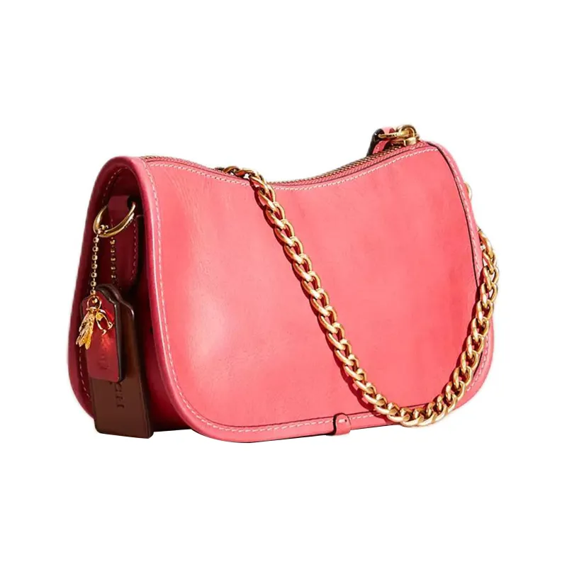 COACH Swinger Leather Handbag Shoulder Bag Women's Pink-1