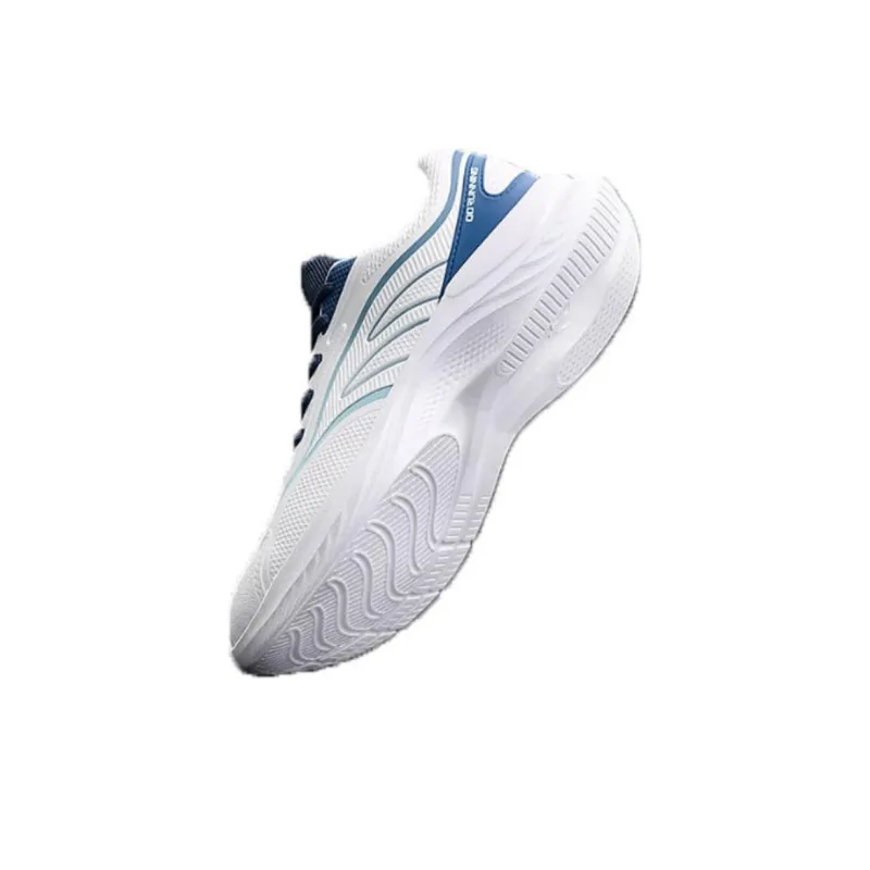 QIAODAN Slip Resistant Low Top Running Shoes Men's White Blue-5