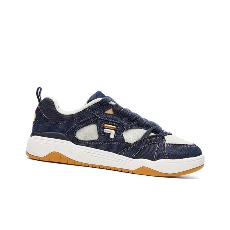 FILA FUSION Smash Low Top Vintage Basketball Shoes Men's Blue White-1