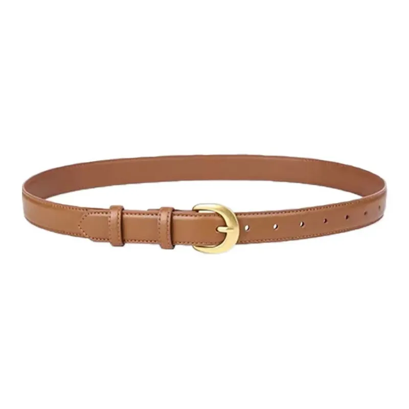 AUGTARLION Minimalist Style Advanced Luxe Suit Trouser Leather Belts Women's Black/Brown Width  2.4cm-5