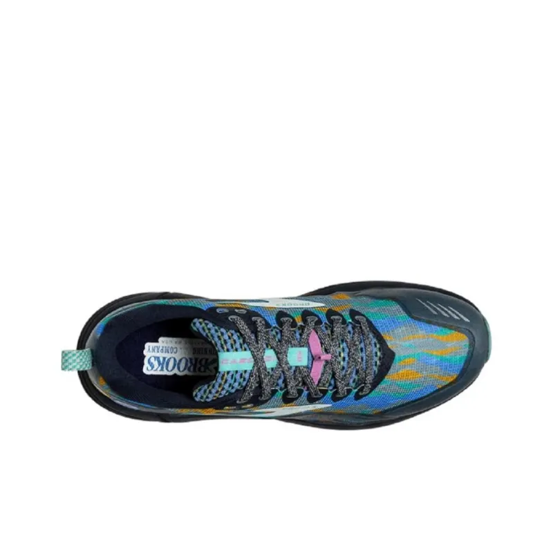 Brooks Cascadia 16 Cushioned Slip-Resistant Low-Top Running Shoes Women's Green Blue Yellow-2