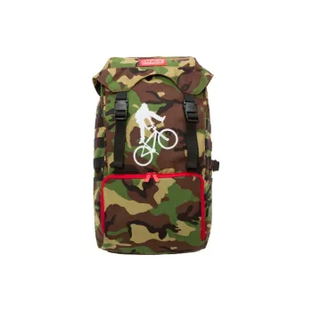 Manhattan Portage Nylon Backpack Unisex Camouflage Red